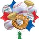 Baseball Foil Balloon Bouquet with Balloon Weight, 13pc